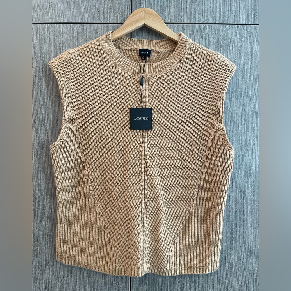 Joe's Jeans Beige camel Crewneck Sweater vest